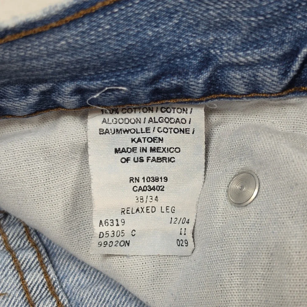 Harley Davidson Mens Relaxed Leg Jeans Light Wash‎ Denim Blue 38x34 A6319